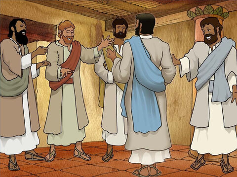 In the evening in a closed room Jesus suddenly appeared to His disciples and blessed them. They were all excited and shared the good news with Thomas who was not there. Thomas said, ‘I will not believe unless I see with my own eyes.’ (John 20:19-25) – Slide 7