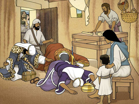 And after they came into the house, they saw the Child with His mother Mary; and they fell down and worshiped Him. Then they opened their treasures and presented to Him gifts of gold, frankincense, and myrrh. Matthew 2:11 (NASB) – Slide 6