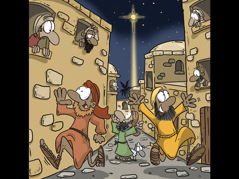 Then the shepherds spread the news of this wonderful story: A Saviour in the hay and a sky filled with glory! – Slide 9