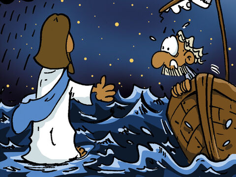 ‘Come,’ Jesus said. Peter stepped out of the boat. – Slide 4