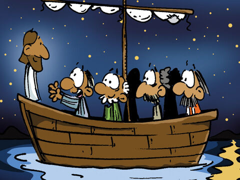 When they entered the boat, the disciples said, ‘Truly you are the Son of God.’ – Slide 8