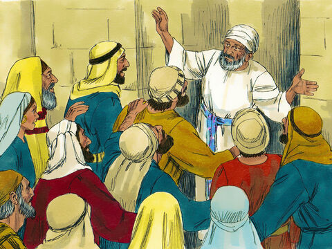 The people were waiting for Zechariah to come out of the sanctuary and wondering why he was taking so long. When he finally came out out, he couldn’t speak to them. They realised from his gestures that he must have seen a vision. – Slide 6